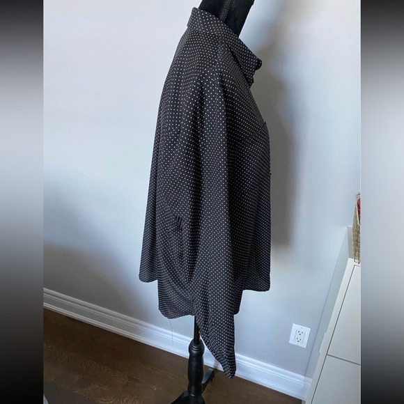 JUICY COUTURE Polka Dot Button up women’s Long sleeve Blouse top size Large - Picture 5 of 6